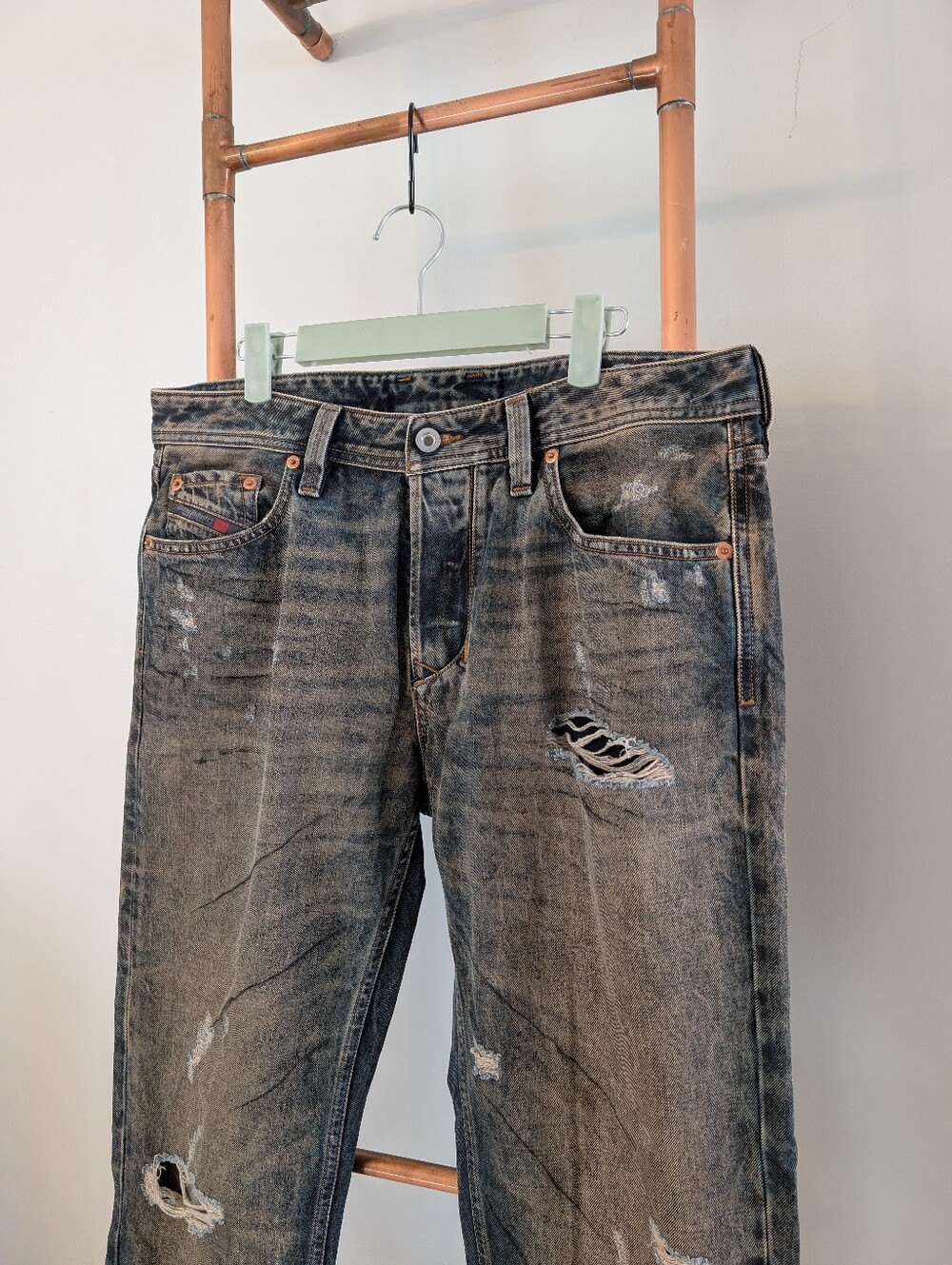 'Diesel' Distressed Jeans Larkee-Beex SP (Regular-Tapered) Waist 33 / Length 32 - Picture 3 of 16